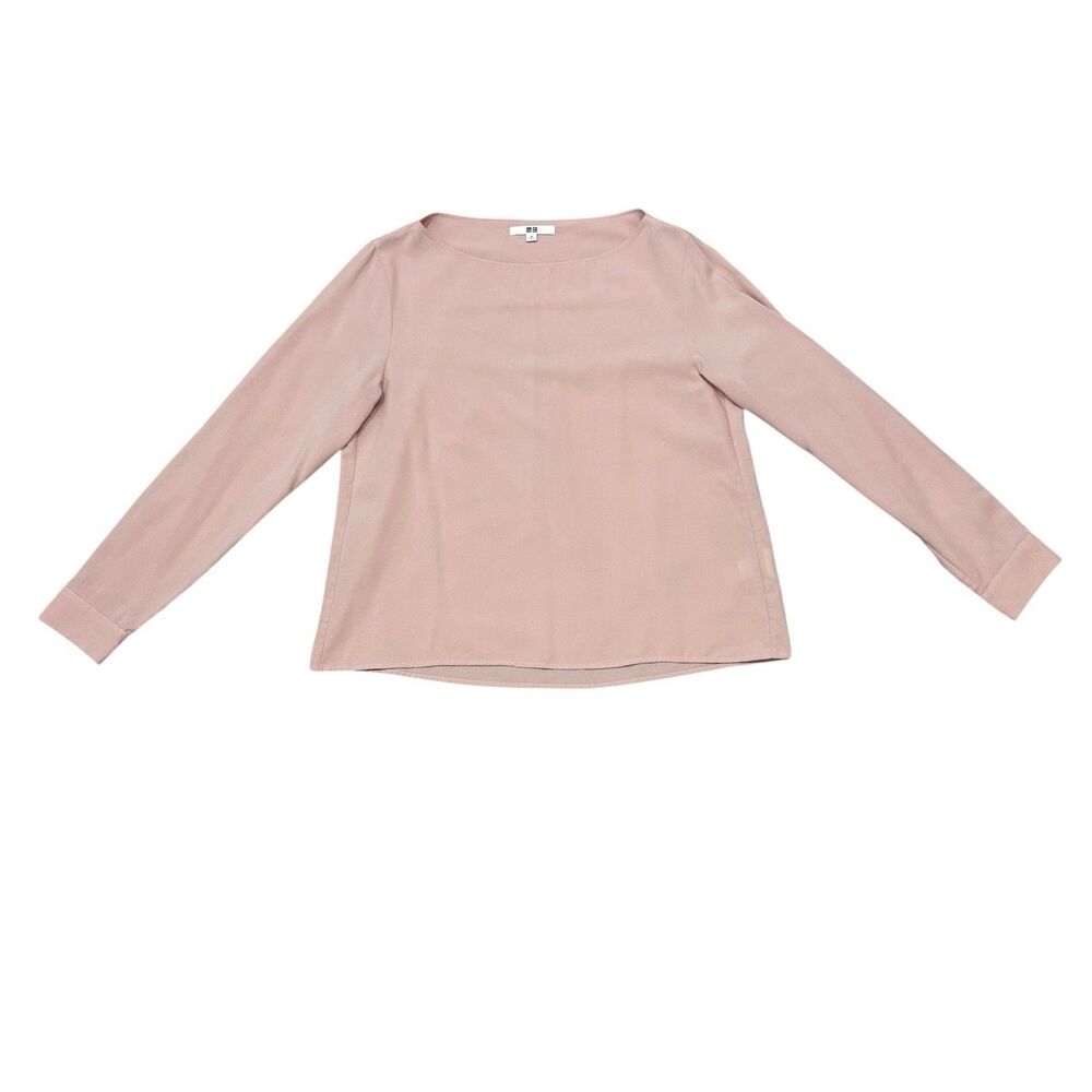 Uniqlo Pale Pink Long Sleeve Boat Neck Top Size M